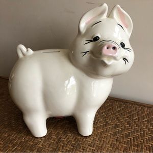 Vintage Rob Roy Large Smiling Piggy Pig Coin Bank